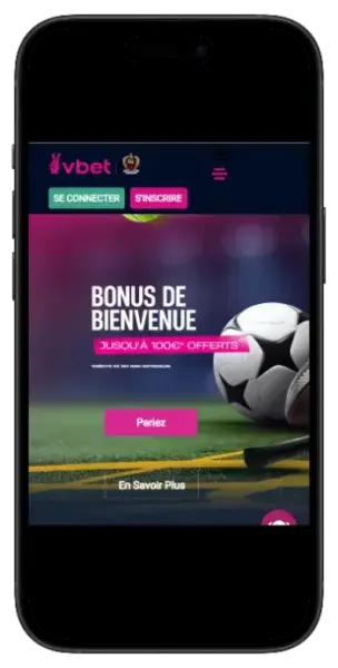 Image qui montre interface vbet avec bonus sur mobile