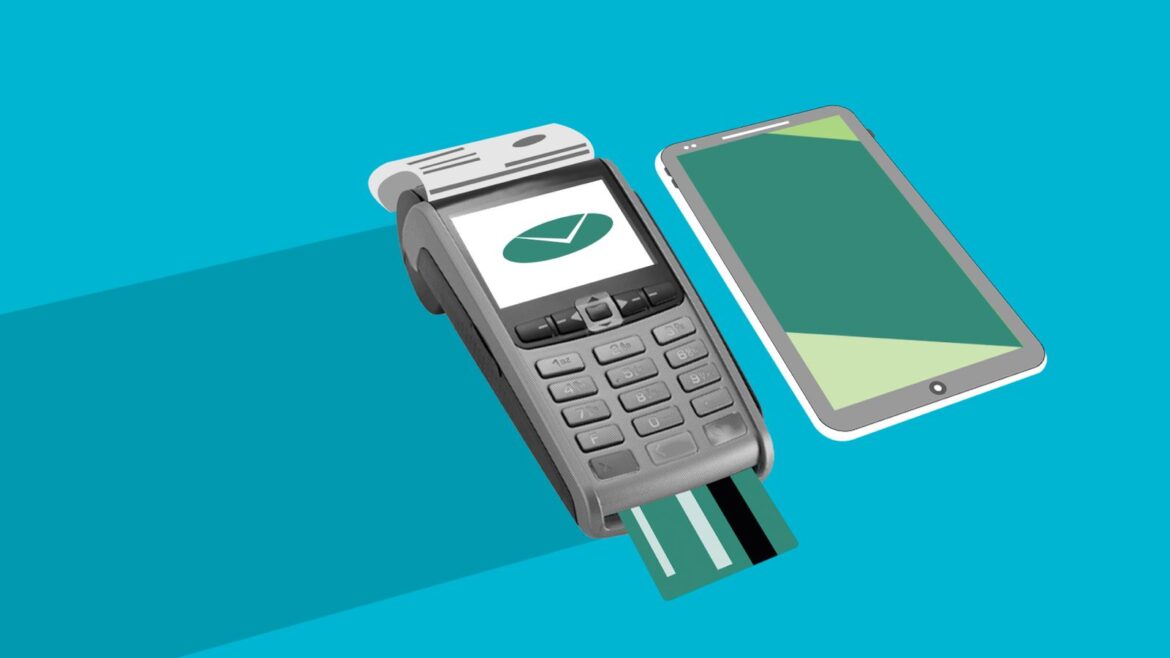 Terminal de paiement en carton, carte bancaire et téléphone, transaction pour casino en ligne